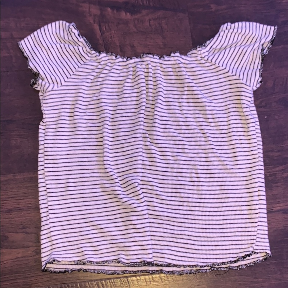 stripped off the shoulder top